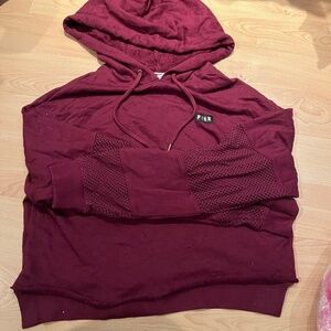 Victoria’s Secret PINK cropped fishnet hoodie